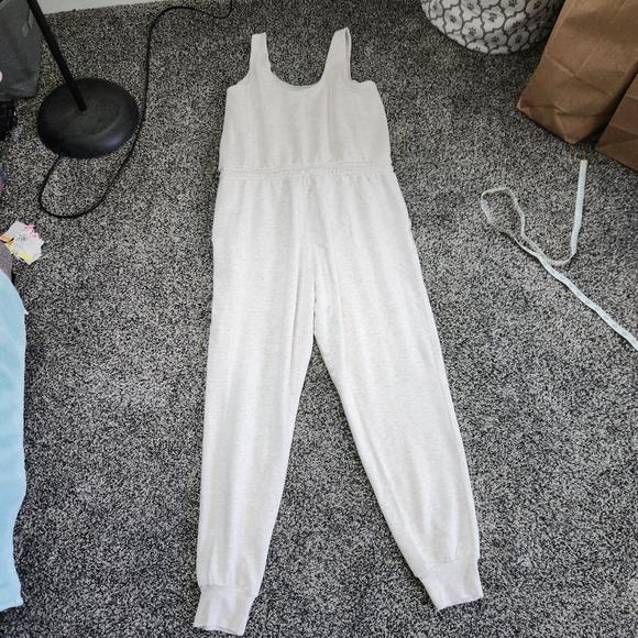 Large Women’s Athleta Balance Jumpsuit Sleeveless Jumpsuit Toasted Brown Heather - Picture 10 of 12